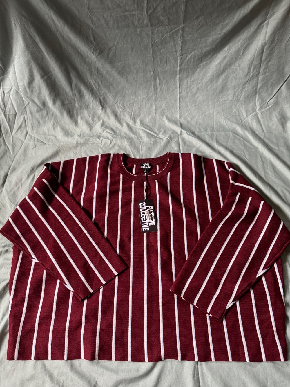 Men’s Burgundy Stripe Long-Sleeve Shirt size 4X
